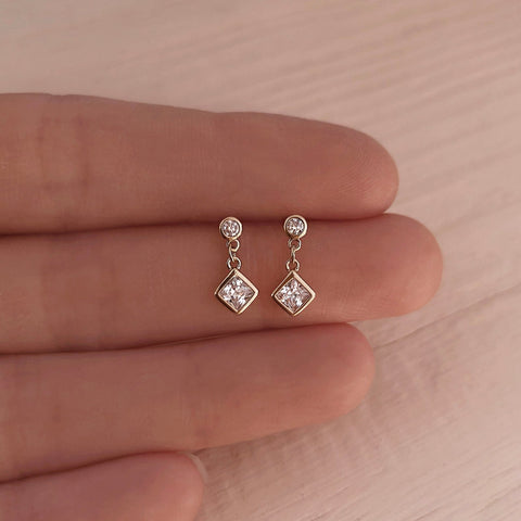Casey - CZ Dangle Studs
