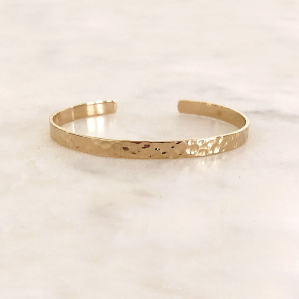 10K Gold or Rhodium 2 Inch Wide XL Domed Hammered Cuff Bracelet | Eklexic –  pinupgirlclothing.com