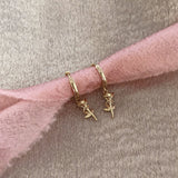 Dina - Rose Charm Hoops - Kurafuchi