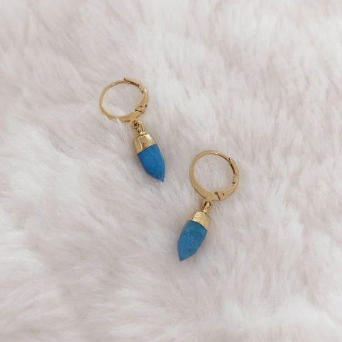 Effie - Turquoise Spike Hoops - Kurafuchi