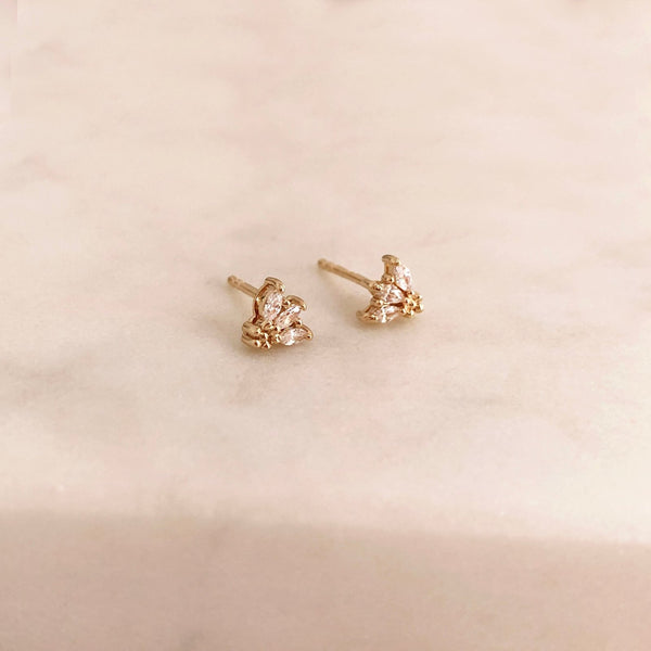 Elina - CZ Petal Studs - Kurafuchi