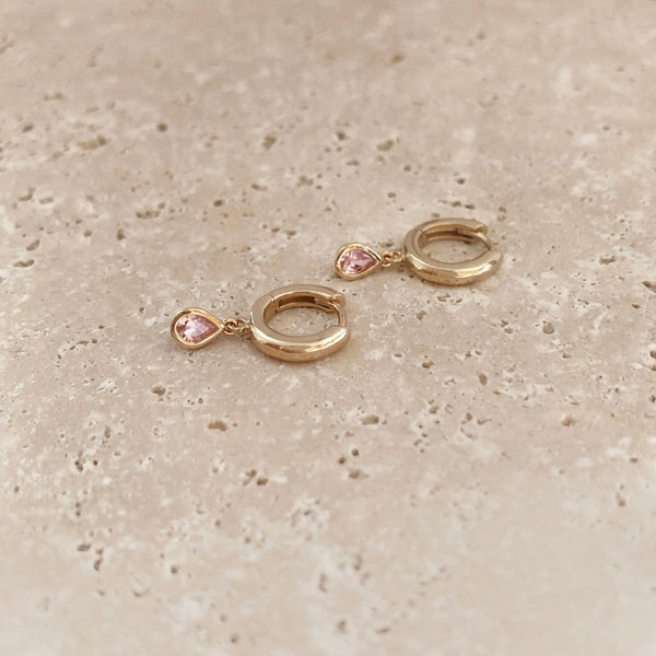 Elina - Pink CZ Hoops - Kurafuchi