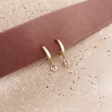 Elina - Pink CZ Hoops - Kurafuchi