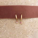 Elina - Pink CZ Hoops - Kurafuchi