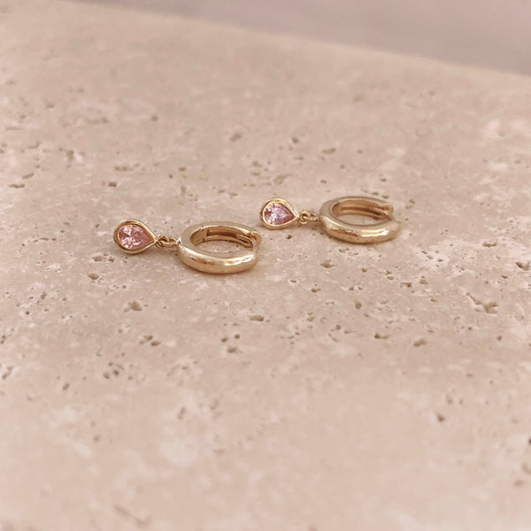 Elina - Pink CZ Hoops - Kurafuchi