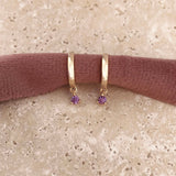 Harper - Purple CZ Hoops - Kurafuchi