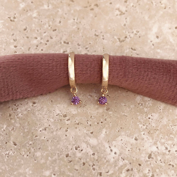 Harper - Purple CZ Hoops - Kurafuchi