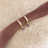 Harper - Purple CZ Hoops - Kurafuchi