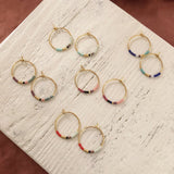 Irina - Beaded Hoop Earrings - Kurafuchi