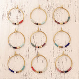 Irina - Beaded Hoop Earrings - Kurafuchi