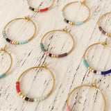 Irina - Beaded Hoop Earrings - Kurafuchi