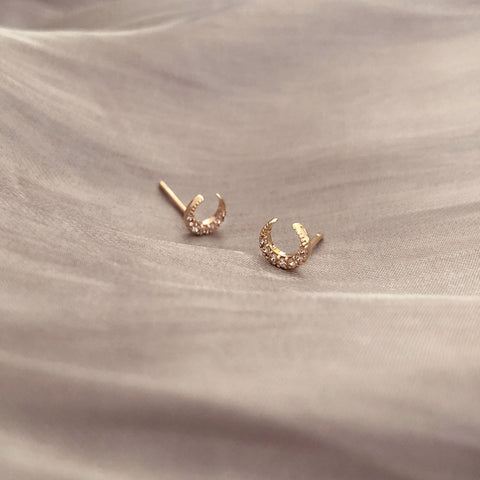 Kaeli - CZ Moon Studs - Kurafuchi