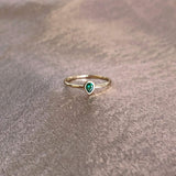 Lucinda - Green Teardrop Ring - Kurafuchi