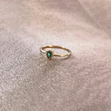 Lucinda - Green Teardrop Ring - Kurafuchi