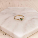 Lucinda - Green Teardrop Ring - Kurafuchi