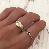 Lucinda - Green Teardrop Ring - Kurafuchi