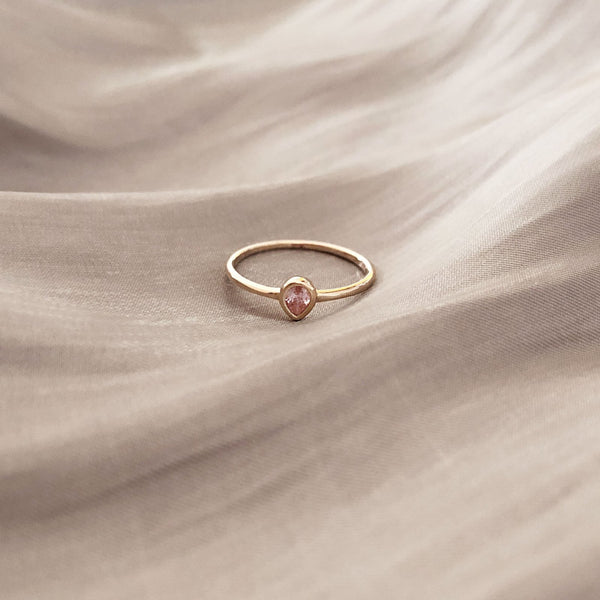 Lucinda - Pink Teardrop Ring - Kurafuchi