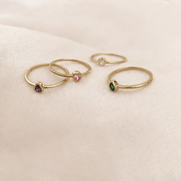 Lucinda - Purple Teardrop Ring - Kurafuchi