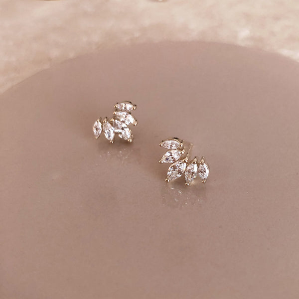 Mariska - Crown CZ Studs - Kurafuchi