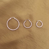 Neve - Textured Twisted Hoops - Kurafuchi