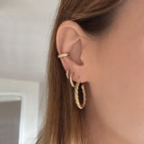 Neve - Textured Twisted Hoops - Kurafuchi