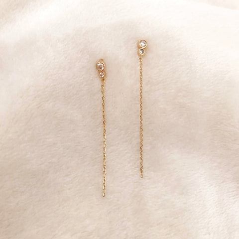 Olympia - CZ Chain Earrings - Kurafuchi