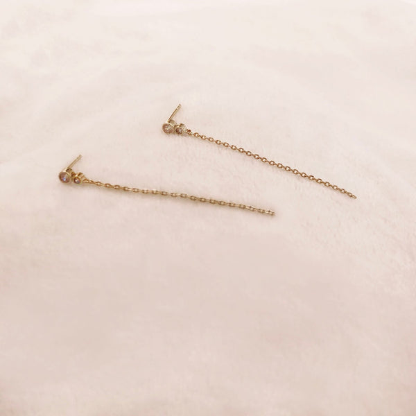 Olympia - CZ Chain Earrings - Kurafuchi