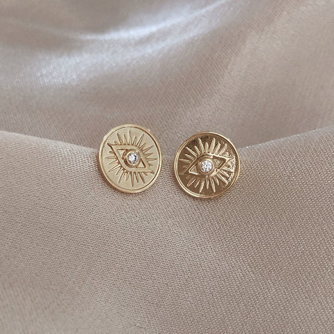 Quynn - Eye Medal Studs - Kurafuchi