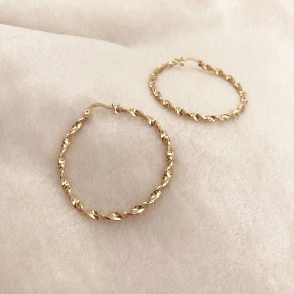 Shantel - Large Twisted Hoops - Kurafuchi