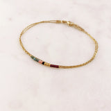 Sierra - Double Gold Bracelet in Turquoise & Plum - Kurafuchi