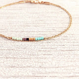Sierra - Rose Gold Bracelet in Turquoise & Mint - Kurafuchi