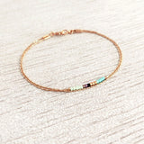 Sierra - Rose Gold Bracelet in Turquoise & Mint - Kurafuchi