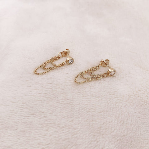 Sophina - Chain Stud Earrings - Kurafuchi