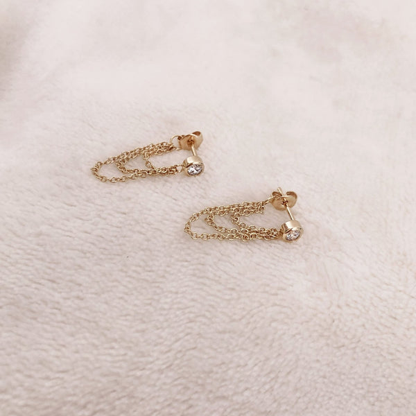 Sophina - Chain Stud Earrings - Kurafuchi