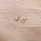 Suri - Mini CZ Heart Studs - Kurafuchi