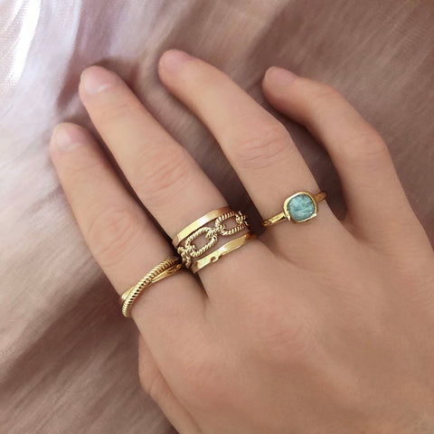 Wendy - Amazonite Ring - Kurafuchi